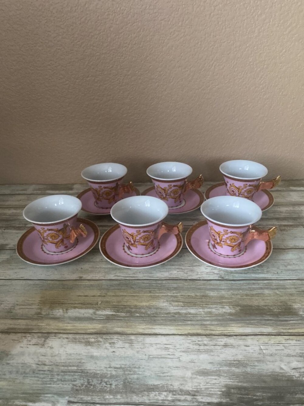 Aramco Imports Rutherford Le Jardin Italy 12Pc Espresso Cup Saucer Set w/Box Vtg - Picture 12 of 16
